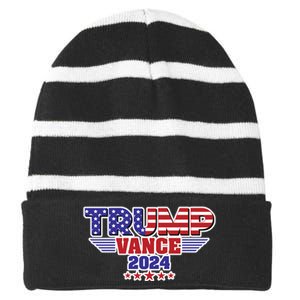 Trump Vance 2024 Striped Beanie with Solid Band