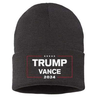 Trump Vance 2024 For President Vp Election Campaign Pocket Sustainable Knit Beanie