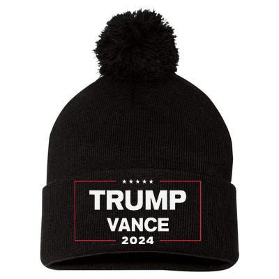 Trump Vance 2024 For President Vp Election Campaign Pocket Pom Pom 12in Knit Beanie