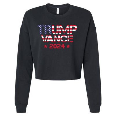 Trump Vance 2024 Vintage Patriotic Cropped Pullover Crew