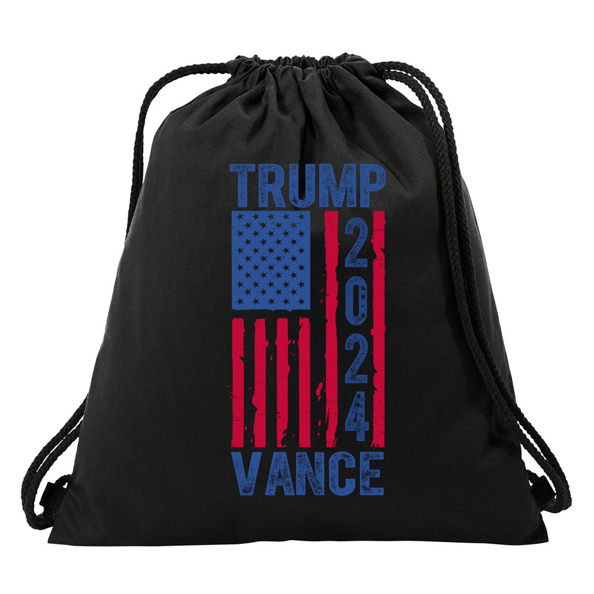 Trump Vance 2024 Election American Flag Drawstring Bag