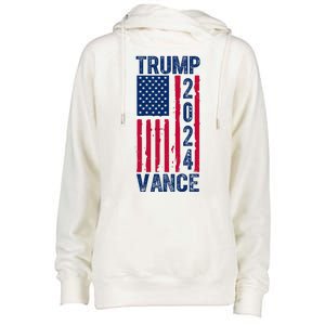 Trump Vance 2024 Election American Flag Womens Funnel Neck Pullover Hood