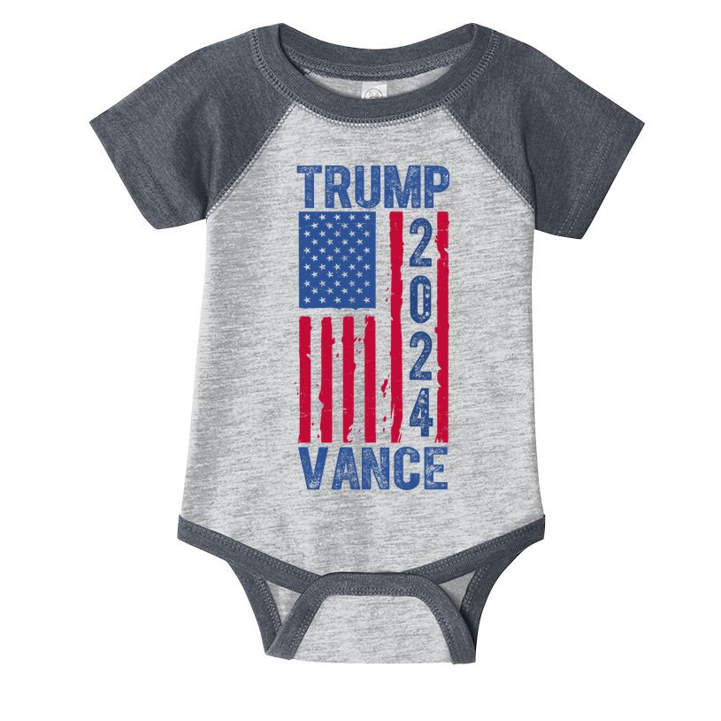Trump Vance 2024 Election American Flag Infant Baby Jersey Bodysuit