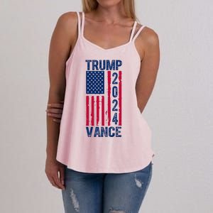 Trump Vance 2024 Election American Flag Women's Strappy Tank