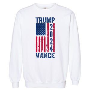 Trump Vance 2024 Election American Flag Garment-Dyed Sweatshirt