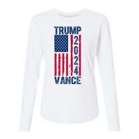 Trump Vance 2024 Election American Flag Womens Cotton Relaxed Long Sleeve T-Shirt