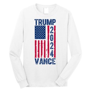 Trump Vance 2024 Election American Flag Long Sleeve Shirt