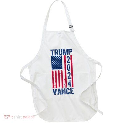 Trump Vance 2024 Election American Flag Full-Length Apron With Pockets