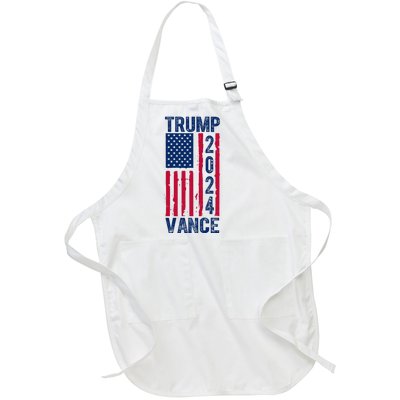 Trump Vance 2024 Election American Flag Full-Length Apron With Pockets