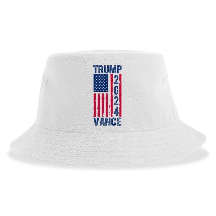 Trump Vance 2024 Election American Flag Sustainable Bucket Hat