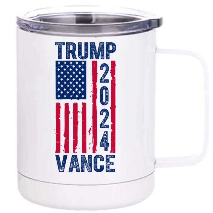 Trump Vance 2024 Election American Flag 12 oz Stainless Steel Tumbler Cup