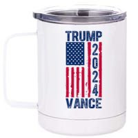 Trump Vance 2024 Election American Flag 12 oz Stainless Steel Tumbler Cup