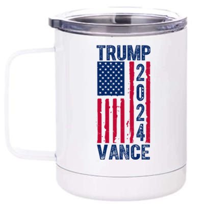 Trump Vance 2024 Election American Flag 12 oz Stainless Steel Tumbler Cup