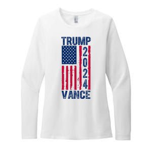 Trump Vance 2024 Election American Flag Womens CVC Long Sleeve Shirt