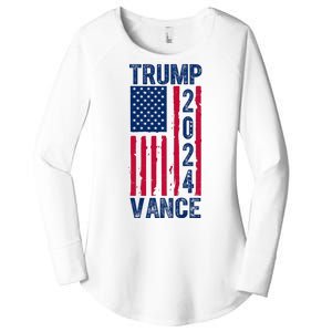 Trump Vance 2024 Election American Flag Women's Perfect Tri Tunic Long Sleeve Shirt