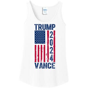 Trump Vance 2024 Election American Flag Ladies Essential Tank