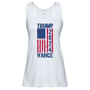 Trump Vance 2024 Election American Flag Ladies Essential Flowy Tank