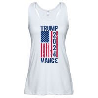 Trump Vance 2024 Election American Flag Ladies Essential Flowy Tank