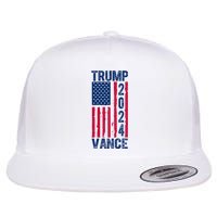 Trump Vance 2024 Election American Flag Flat Bill Trucker Hat