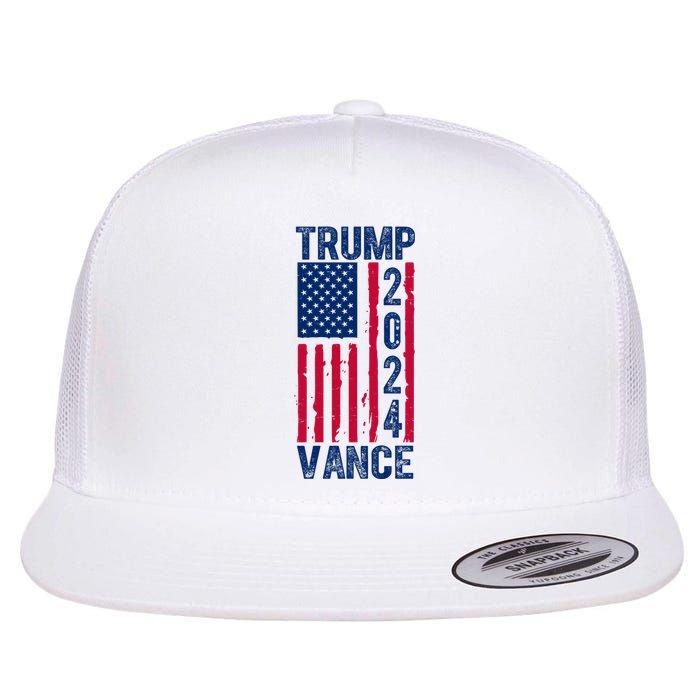 Trump Vance 2024 Election American Flag Flat Bill Trucker Hat