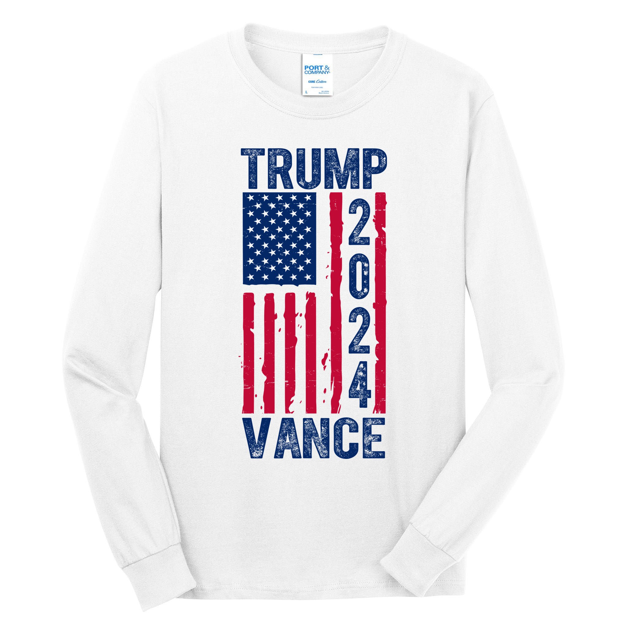 Trump Vance 2024 Election American Flag Tall Long Sleeve T-Shirt