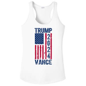 Trump Vance 2024 Election American Flag Ladies PosiCharge Competitor Racerback Tank