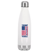 Trump Vance 2024 Election American Flag Stainless Steel Insulated Water Bottle