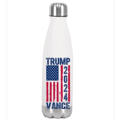 Trump Vance 2024 Election American Flag Stainless Steel Insulated Water Bottle