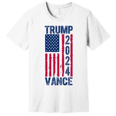 Trump Vance 2024 Election American Flag Premium T-Shirt