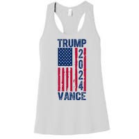 Trump Vance 2024 Election American Flag Women's Racerback Tank