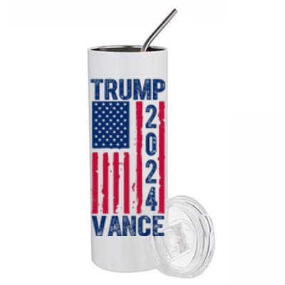 Trump Vance 2024 Election American Flag Stainless Steel Tumbler