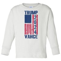 Trump Vance 2024 Election American Flag Toddler Long Sleeve Shirt