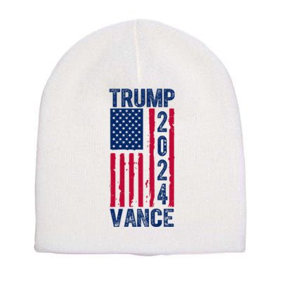 Trump Vance 2024 Election American Flag Short Acrylic Beanie