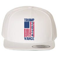 Trump Vance 2024 Election American Flag Wool Snapback Cap