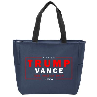 Trump Vance 2024 Take America Back Usa Presidential Election Zip Tote Bag