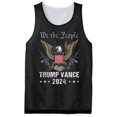 Trump Vance 2024 Us Flag Vintage Election President 2024 Mesh Reversible Basketball Jersey Tank