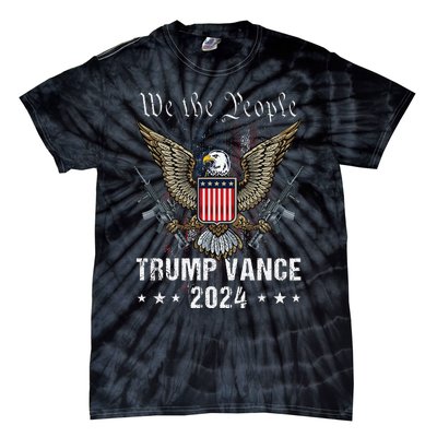 Trump Vance 2024 Us Flag Vintage Election President 2024 Tie-Dye T-Shirt