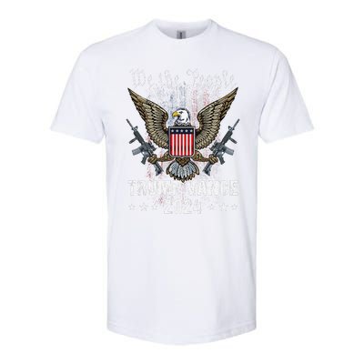 Trump Vance 2024 Us Flag Vintage Election President 2024 Softstyle CVC T-Shirt