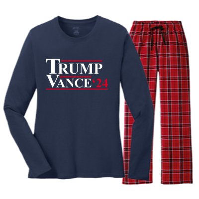 Trump Vance 2024 Election Women's Long Sleeve Flannel Pajama Set 