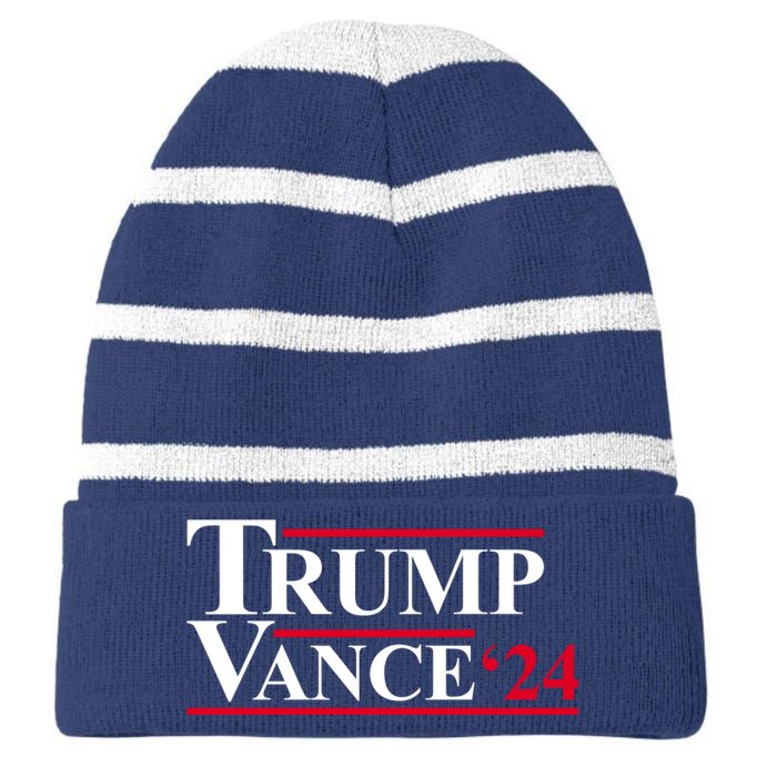 Trump Vance 2024 Election Striped Beanie with Solid Band