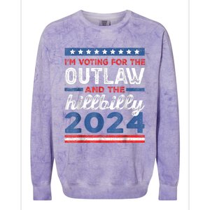 Trump Vance 2024 Donald Trump J.D. Vance Outlaw Hillbilly Colorblast Crewneck Sweatshirt