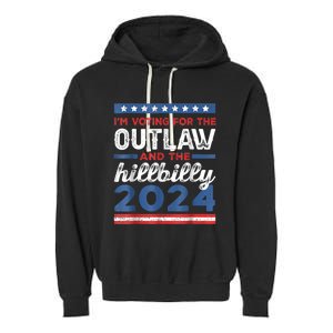 Trump Vance 2024 Donald Trump J.D. Vance Outlaw Hillbilly Garment-Dyed Fleece Hoodie