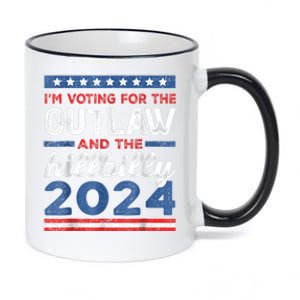 Trump Vance 2024 Donald Trump J.D. Vance Outlaw Hillbilly 11oz Black Color Changing Mug