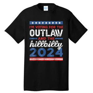 Trump Vance 2024 Donald Trump J.D. Vance Outlaw Hillbilly Tall T-Shirt