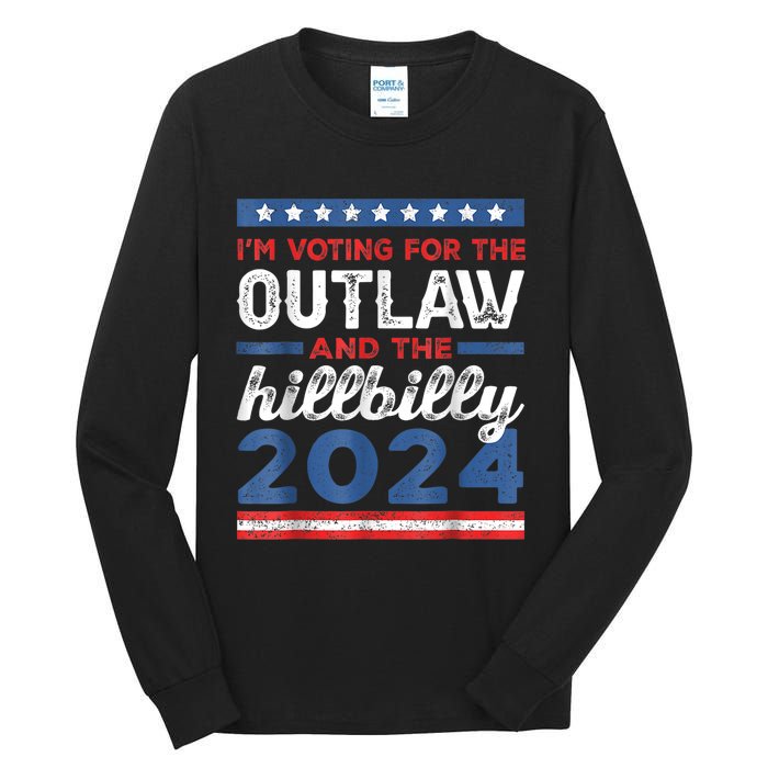 Trump Vance 2024 Donald Trump J.D. Vance Outlaw Hillbilly Tall Long Sleeve T-Shirt