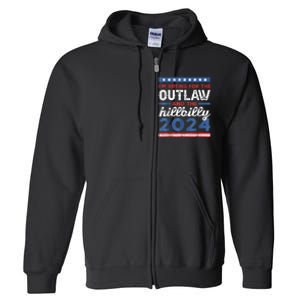 Trump Vance 2024 Donald Trump J.D. Vance Outlaw Hillbilly Full Zip Hoodie