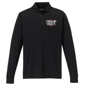 Trump Vance 2024 Election Vice President Performance Long Sleeve Polo