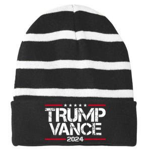 Trump Vance 2024 Election Vice President Striped Beanie with Solid Band