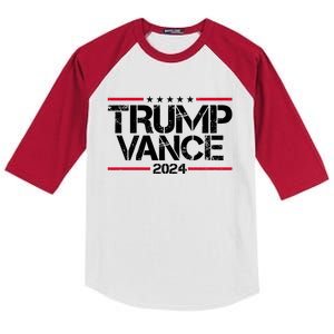 Trump Vance 2024 Election Vice President Kids Colorblock Raglan Jersey