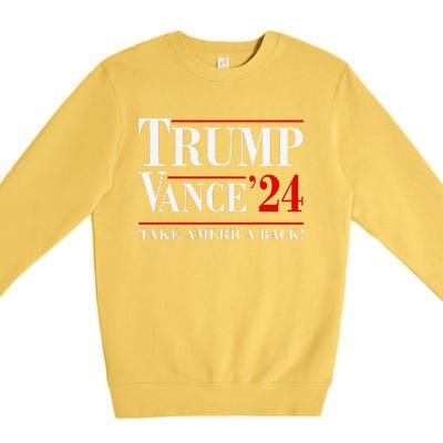 Trump Vance 2024 Take America Back Vice President Election Premium Crewneck Sweatshirt